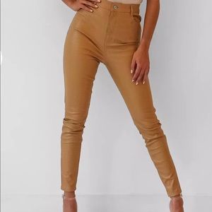 Nude faux croc pants